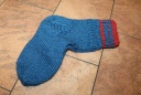 Шерстяные носки ручной вязки синие