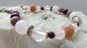 8-10mm  Волшебство и Радость  Природный камень браслет  - турмалин, розовый, белый кварц
