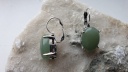 Женские винтажные серьги с натуральным jade нефрит - камень  долголетия