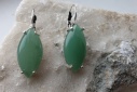 Женские винтажные серьги с натуральным jade нефрит